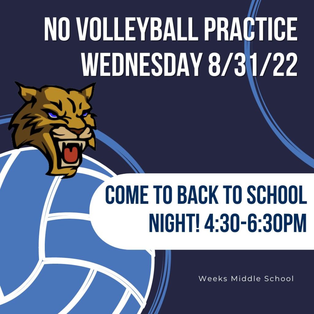 No Volleyball Practice Wednesday 83122