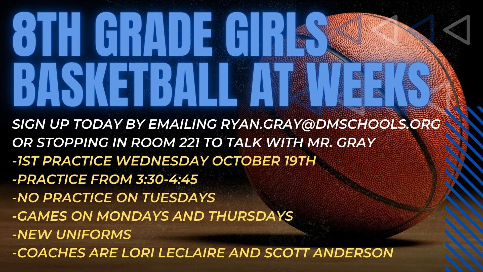 8th Grade Girls Basketball at Weeks - Weeks Middle School