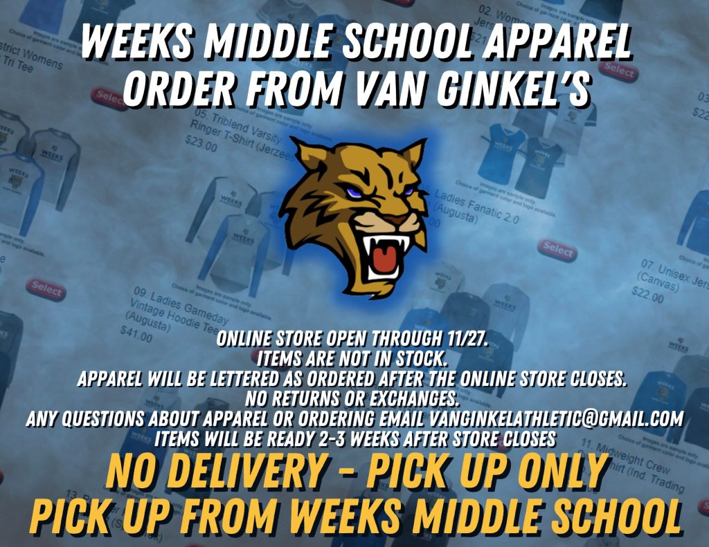 Weeks Middle School Apparel Order from Van Ginkel's (1)