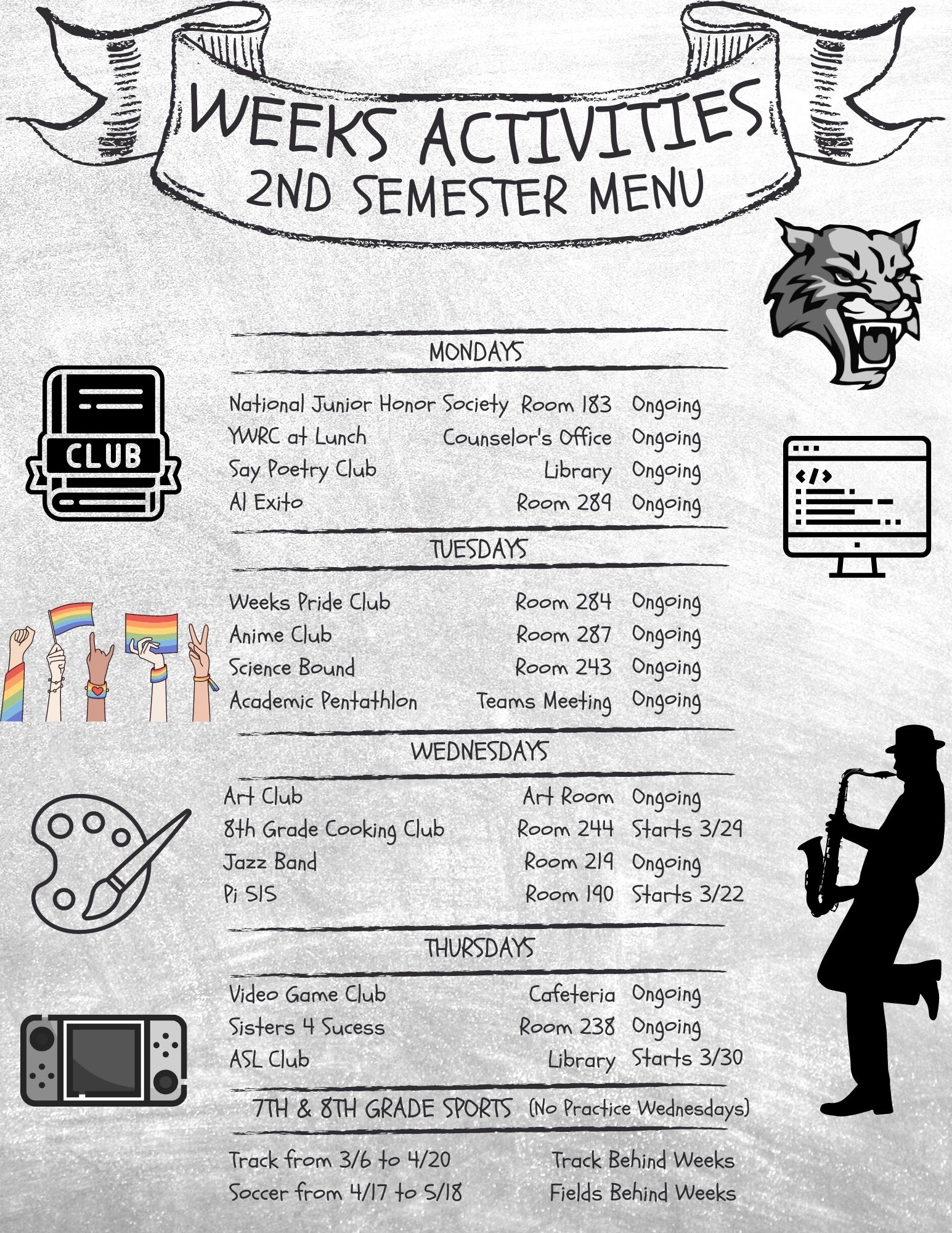 Update For Activities At Weeks Middle School - Weeks Middle School