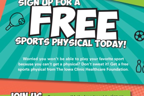 Free Sports Physical Clinic 4pm-6pm Wednesday at Weeks
